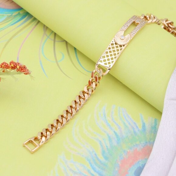 Rose Gold Bracelet with Diamond Sunray and Cutout Detailing, XPBL0707 - Picture 5 of 12